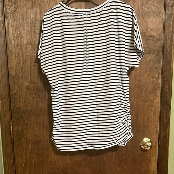 My Color Blue Striped V-Neck Women's Top - Picture 3 of 3